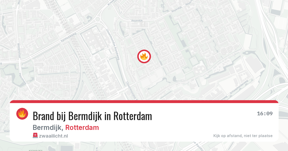 Brand bij Bermdijk in Rotterdam — 11 jun 2026