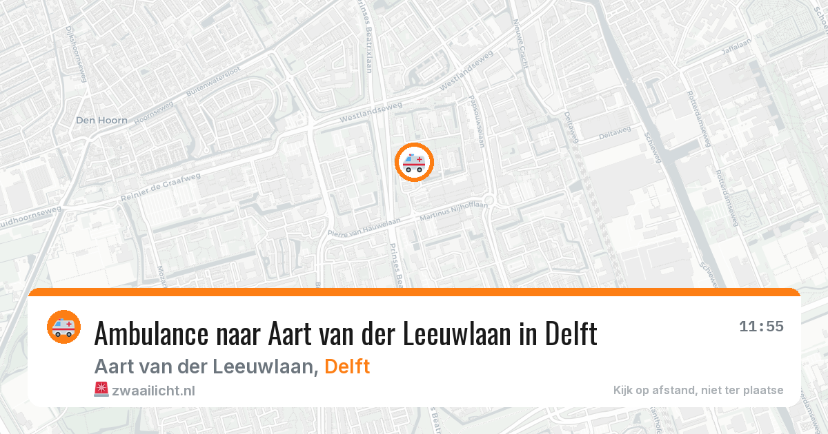 Ambulance naar Aart van der Leeuwlaan in Delft — 25 feb 2026