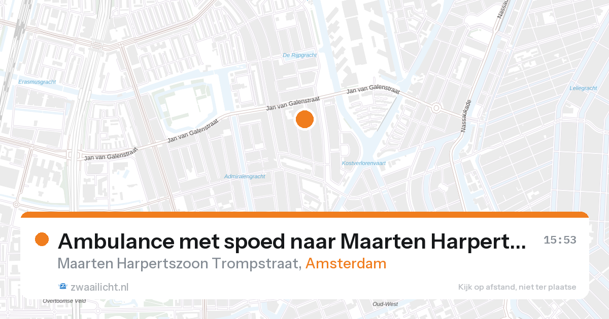 Ambulance met spoed naar Maarten Harpertszoon Trompstraat in Amsterdam — 28 aug 2026