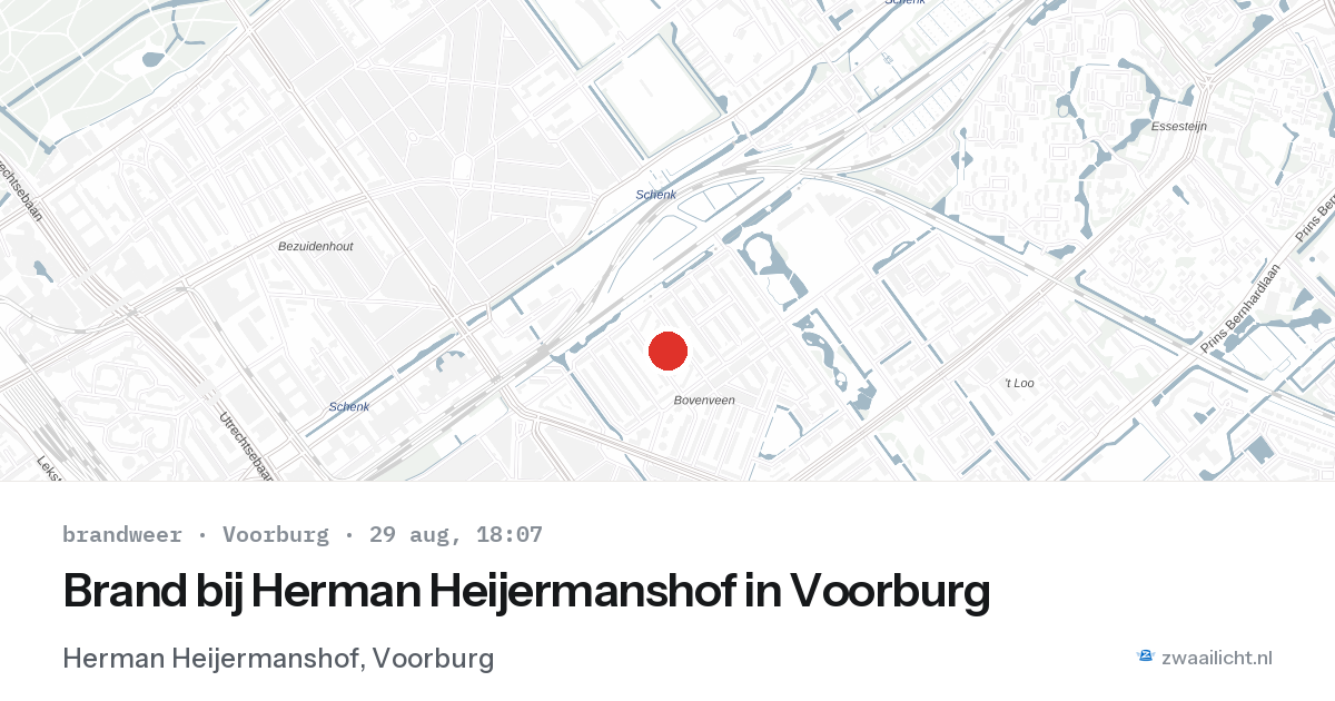 Brand bij Herman Heijermanshof in Voorburg — 29 aug 2026