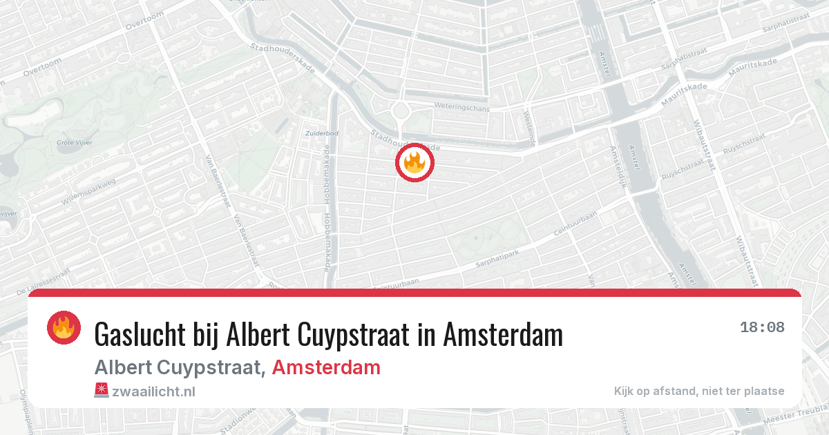 Gaslucht bij Albert Cuypstraat in Amsterdam — 14 jun 2026