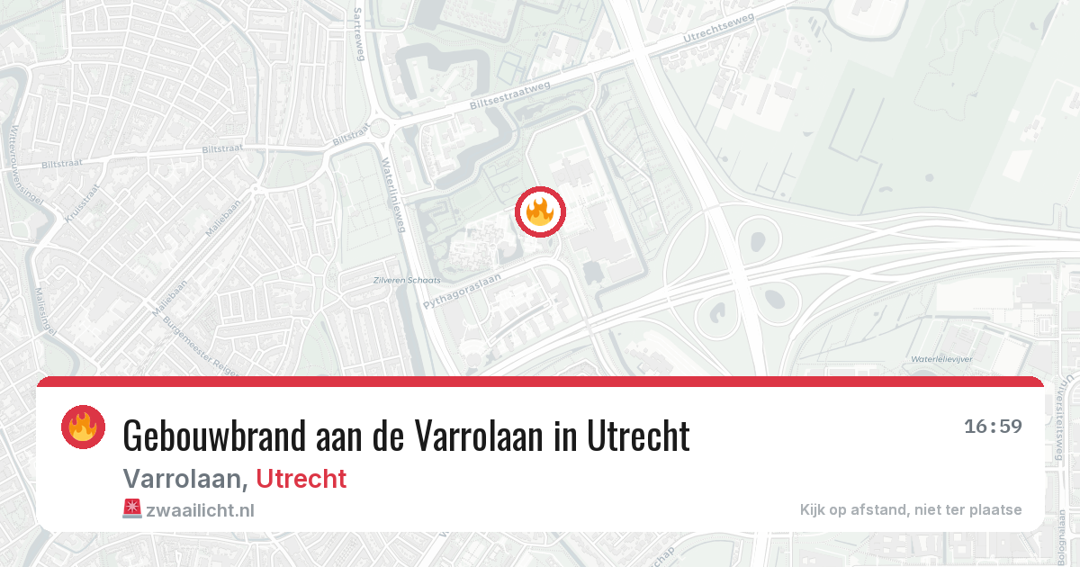 Gebouwbrand aan de Varrolaan in Utrecht — 21 apr 2026