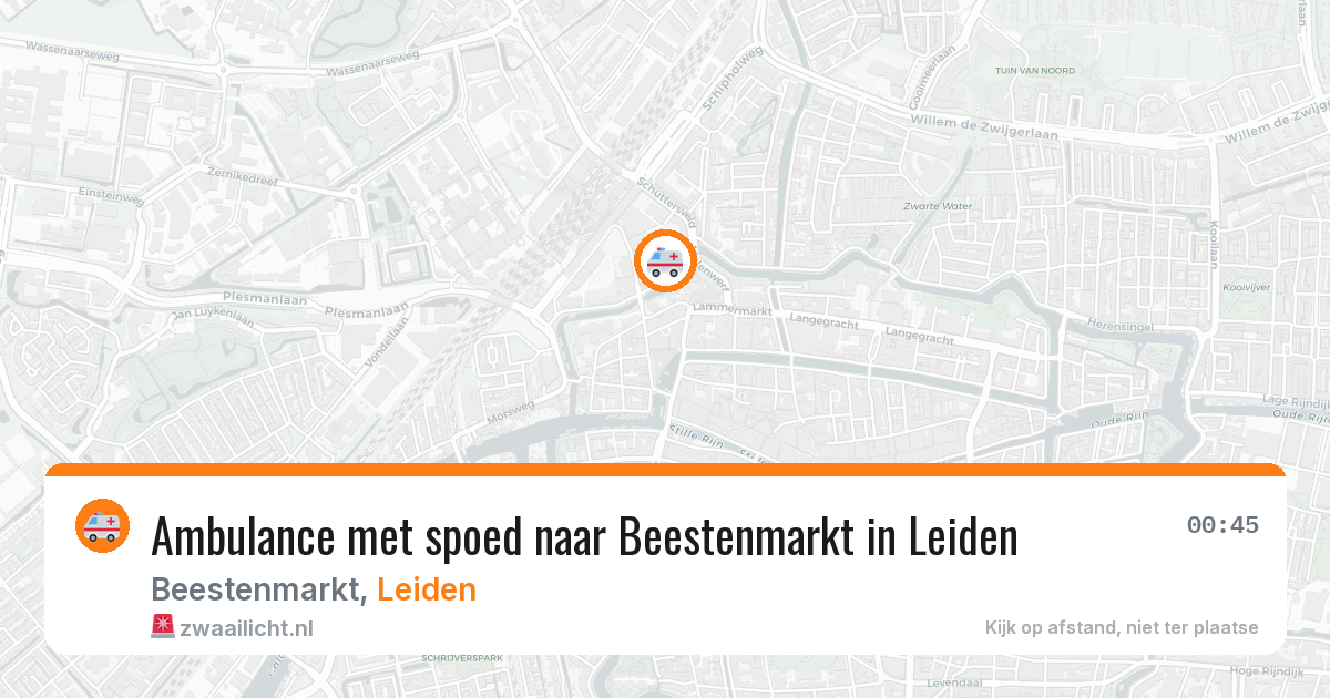 Ambulance met spoed naar Beestenmarkt in Leiden — 13 aug 2026