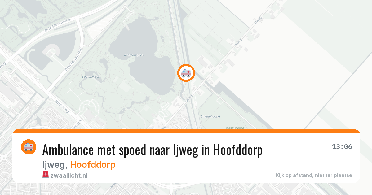 Ambulance met spoed naar Ijweg in Hoofddorp — 27 mei 2026