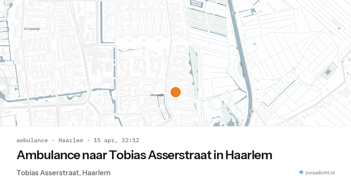 Ambulance naar Tobias Asserstraat in Haarlem — 15 apr 2026