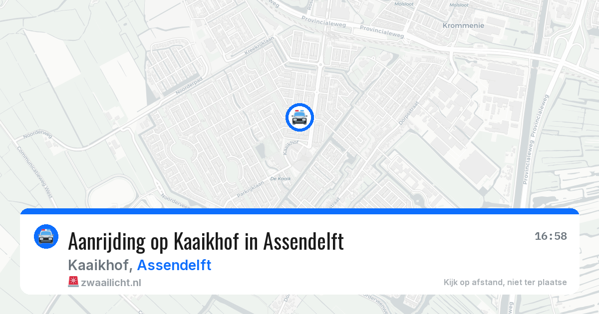 Aanrijding op Kaaikhof in Assendelft — 23 mrt 2026