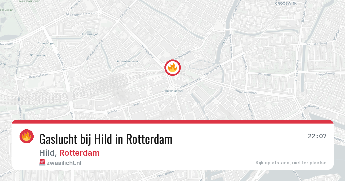 Gaslucht bij Hild in Rotterdam — 22 jun 2026