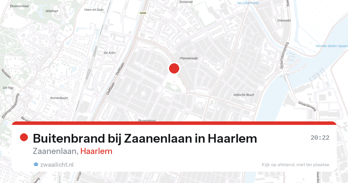 Buitenbrand bij Zaanenlaan in Haarlem — 27 aug 2026