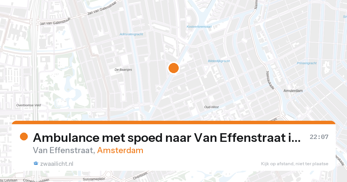 Ambulance met spoed naar Van Effenstraat in Amsterdam — 28 aug 2026