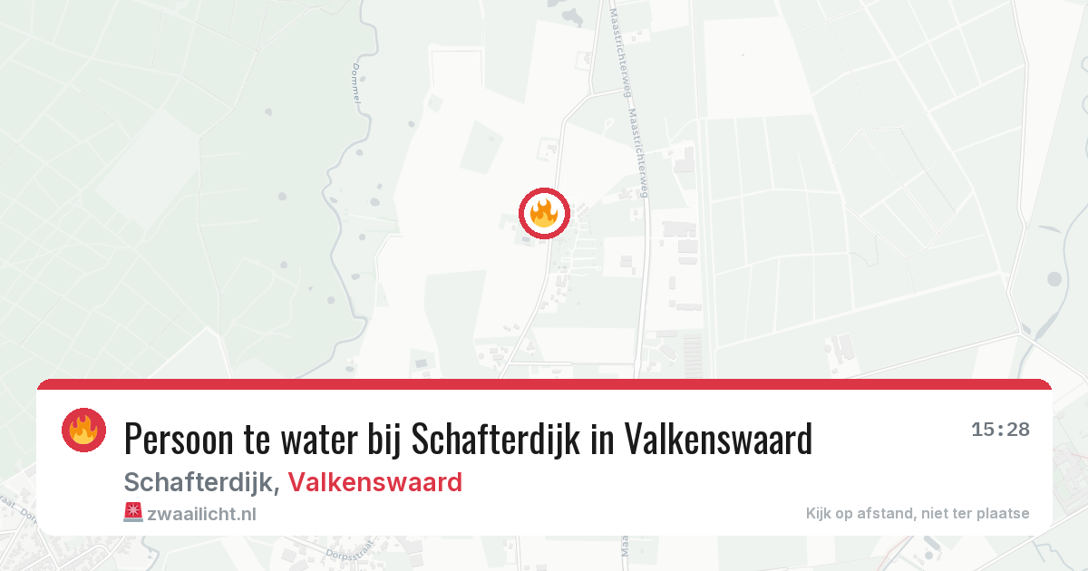 Persoon te water bij Schafterdijk in Valkenswaard — 13 aug 2026