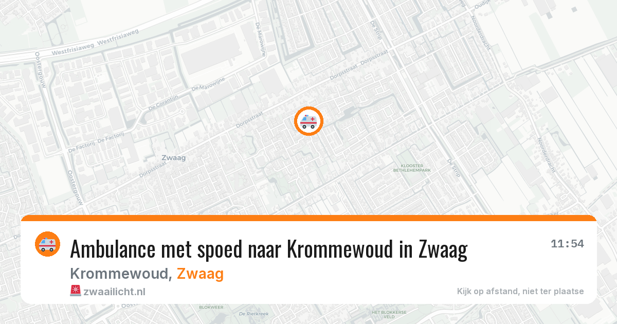 Ambulance met spoed naar Krommewoud in Zwaag — 27 jul 2026