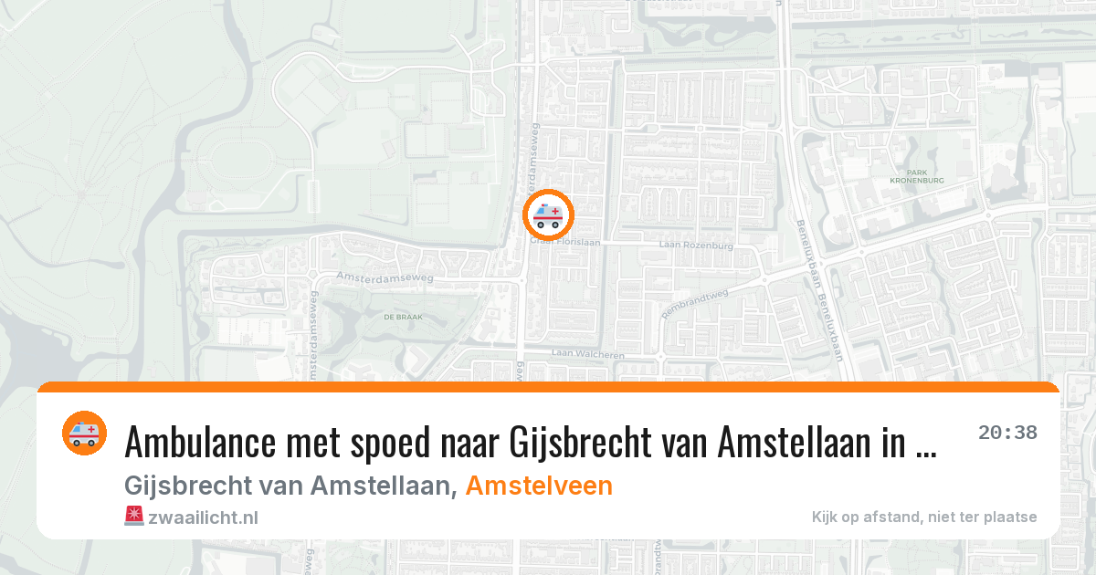Ambulance met spoed naar Gijsbrecht van Amstellaan in Amstelveen — 8 mei 2026