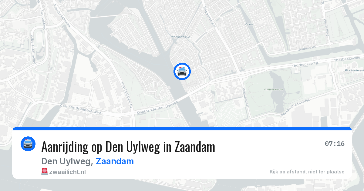 Aanrijding op Den Uylweg in Zaandam — 13 aug 2026