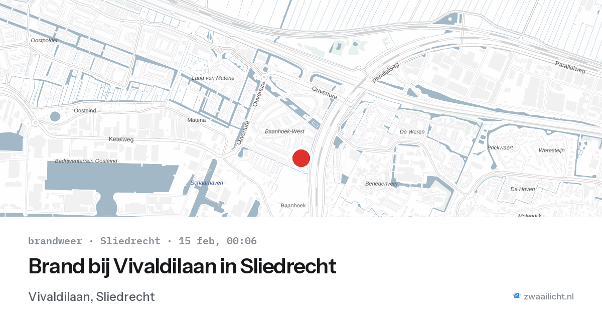 Brand bij Vivaldilaan in Sliedrecht — 14 feb 2026