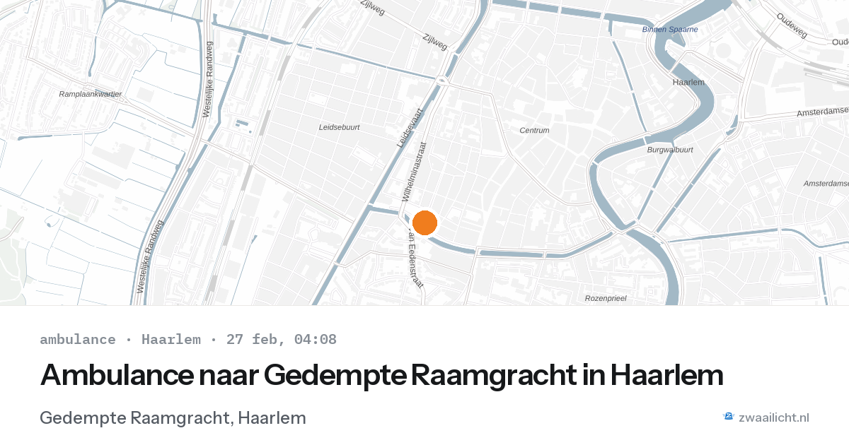 Ambulance naar Gedempte Raamgracht in Haarlem — 27 feb 2026