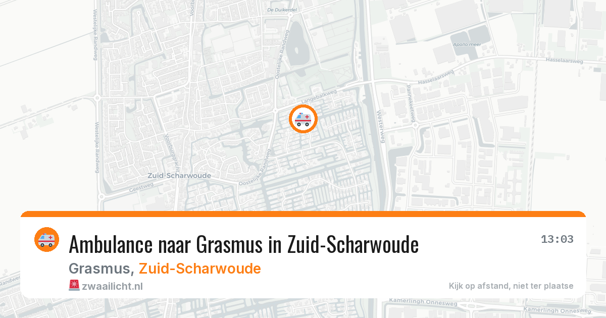 Ambulance naar Grasmus in Zuid-Scharwoude — 3 aug 2026