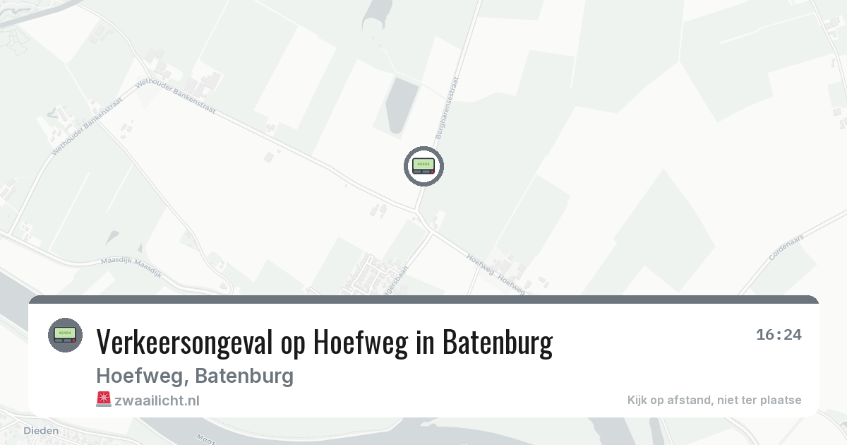 Verkeersongeval op Hoefweg in Batenburg — 9 jun 2026