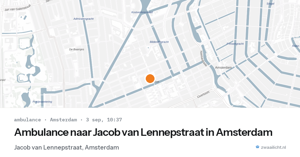 Ambulance naar Jacob van Lennepstraat in Amsterdam — 3 sep 2026