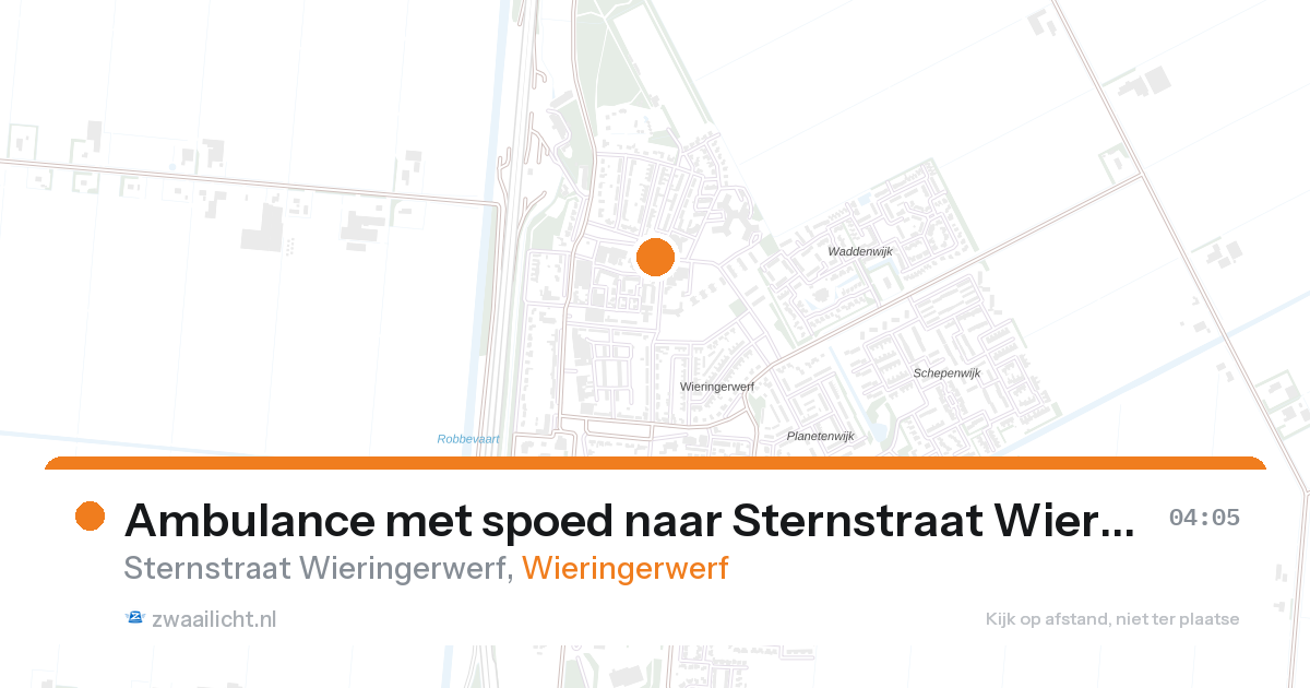 Ambulance met spoed naar Sternstraat Wieringerwerf in Wieringerwerf — 23 aug 2026