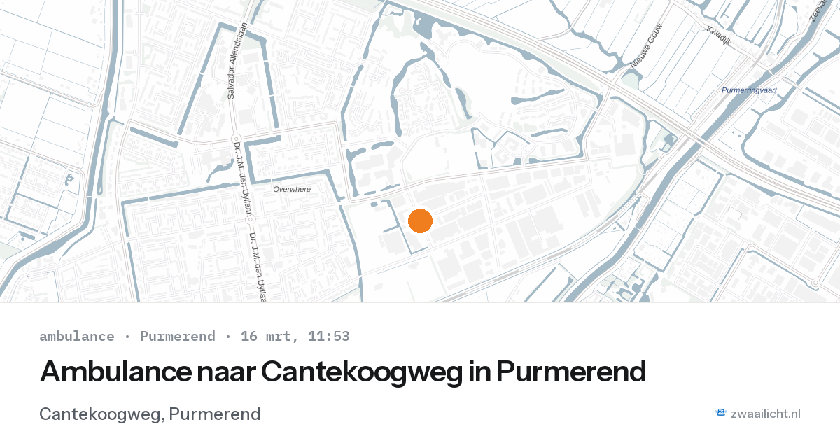 Ambulance naar Cantekoogweg in Purmerend — 16 mrt 2026