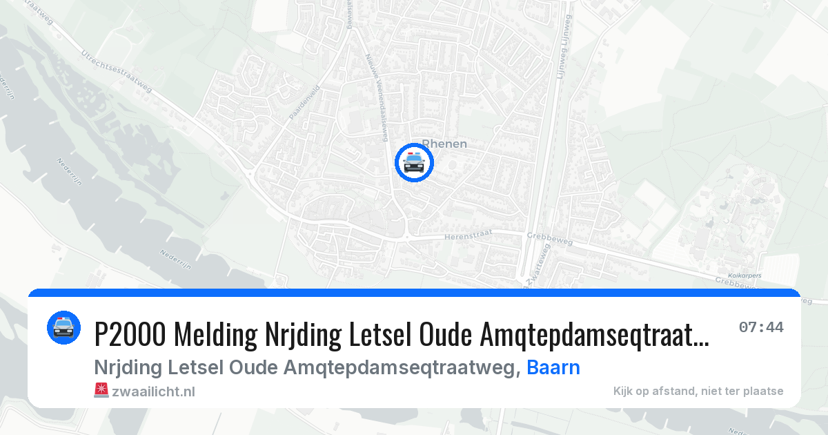 P2000 Melding Nrjding Letsel Oude Amqtepdamseqtraatweg, Baarn — 24 jun 2026