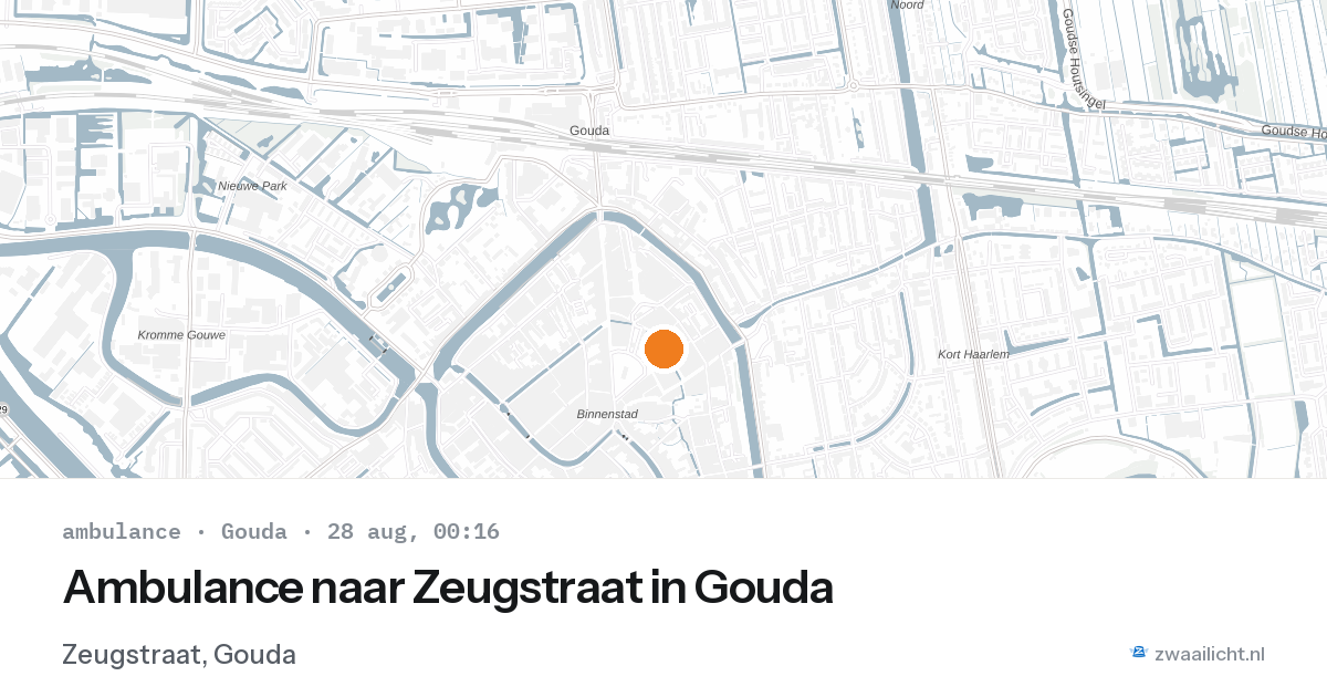 Ambulance naar Zeugstraat in Gouda — 27 aug 2026