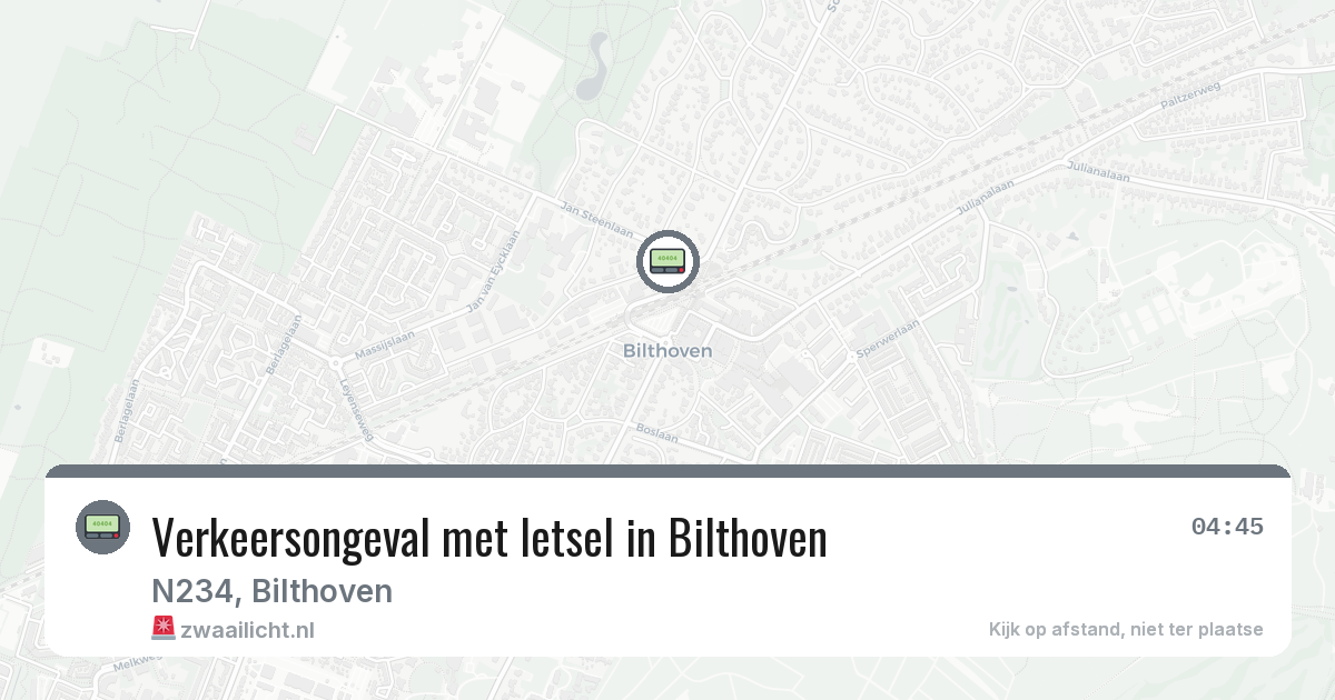 Verkeersongeval met letsel in Bilthoven — 29 jan 2026