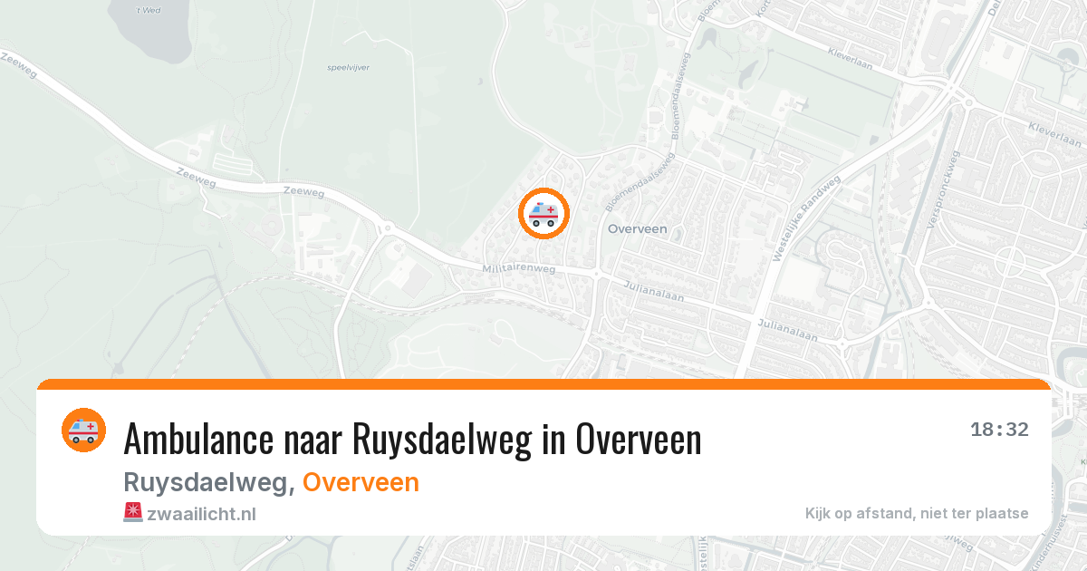 Ambulance naar Ruysdaelweg in Overveen — 18 mei 2026