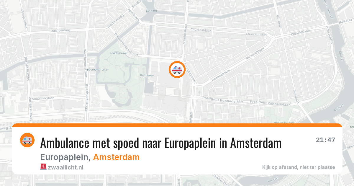 Ambulance met spoed naar Europaplein in Amsterdam — 5 jun 2026