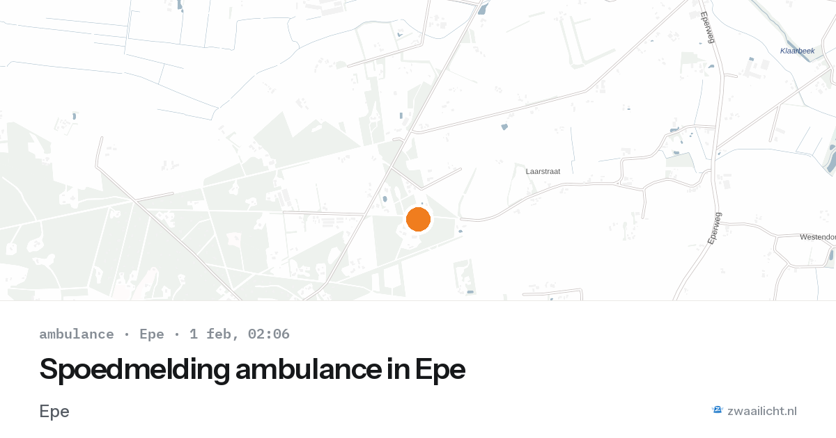 Spoedmelding ambulance in Epe — 1 feb 2026