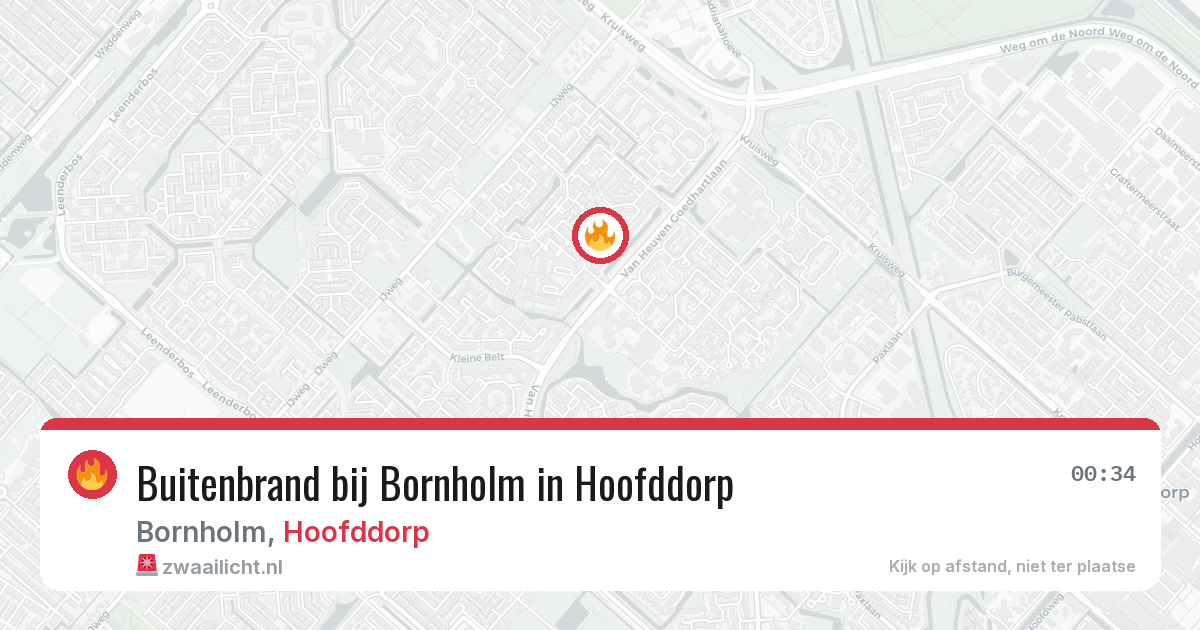 Buitenbrand bij Bornholm in Hoofddorp — 15 mei 2026