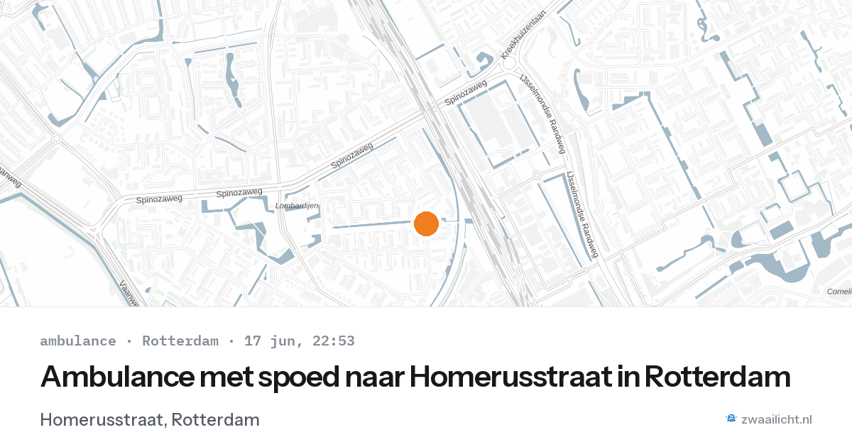 Ambulance met spoed naar Homerusstraat in Rotterdam — 17 jun 2026