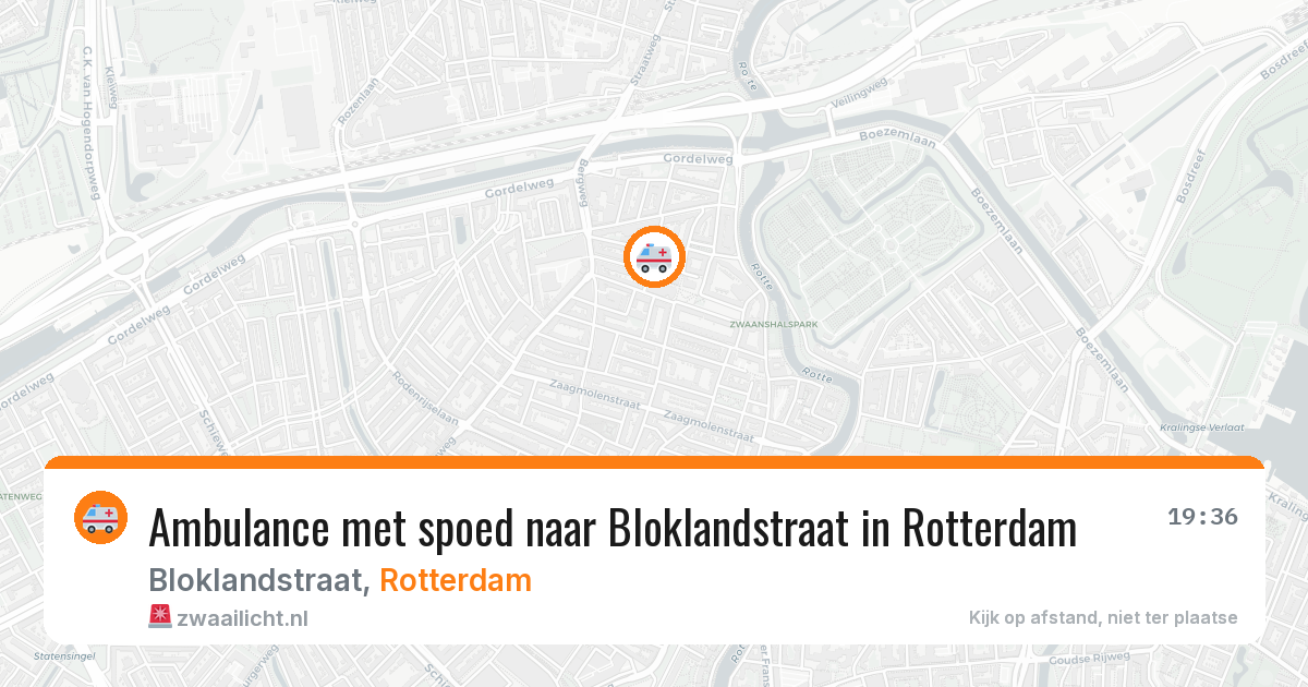 Ambulance met spoed naar Bloklandstraat in Rotterdam — 13 aug 2026