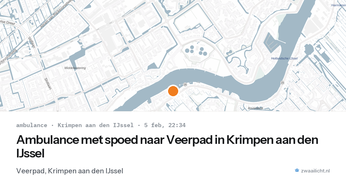 Ambulance met spoed naar Veerpad in Krimpen aan den IJssel — 5 feb 2026