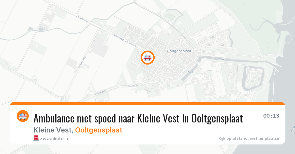 Ambulance met spoed naar Kleine Vest in Ooltgensplaat — 10 apr 2026