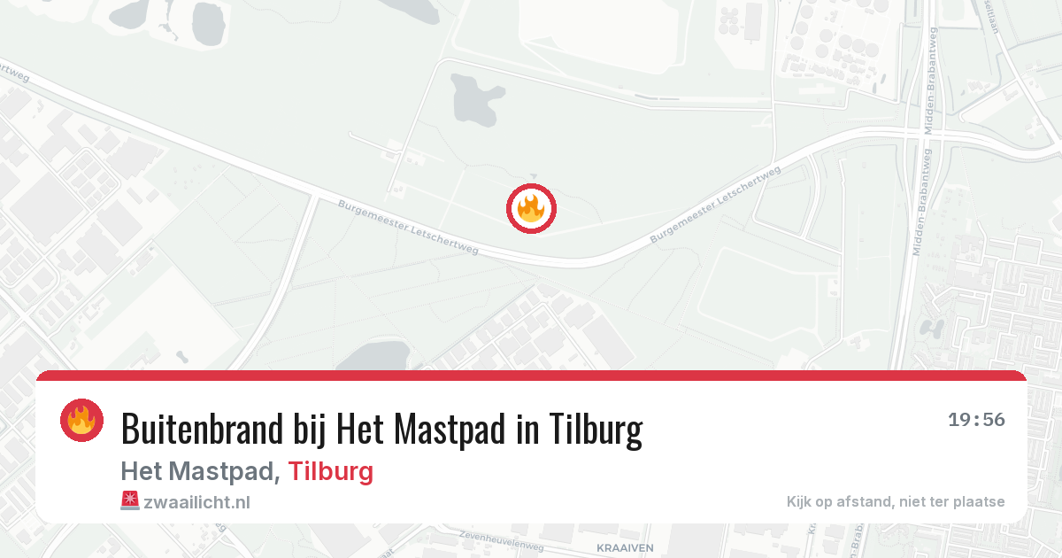 Buitenbrand bij Het Mastpad in Tilburg — 4 aug 2026