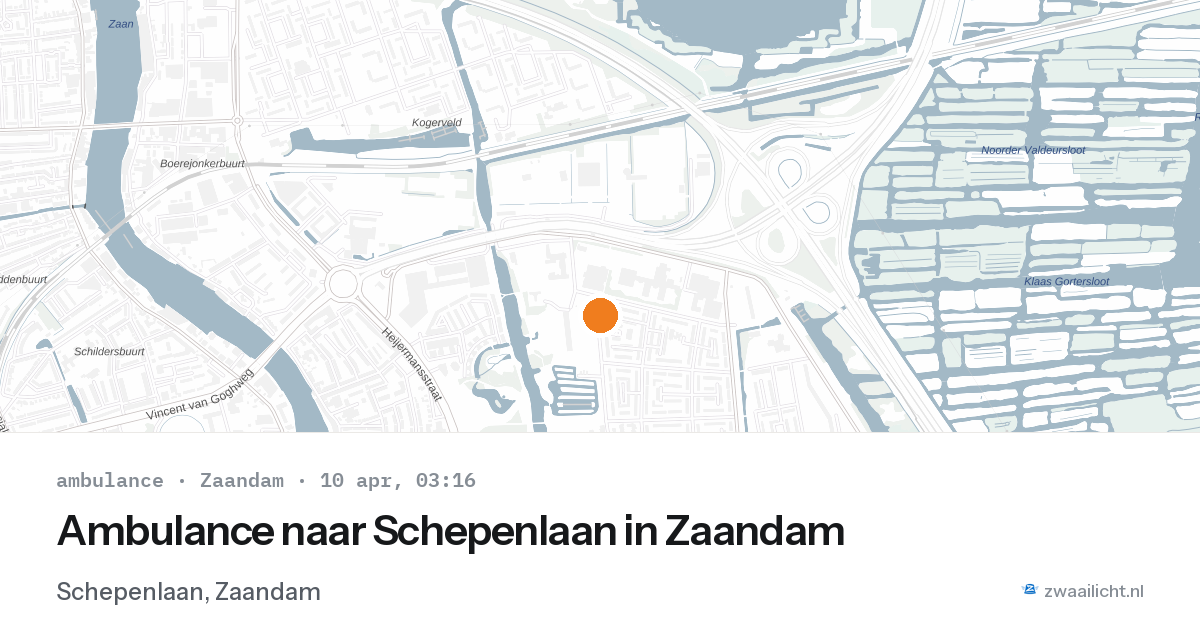 Ambulance naar Schepenlaan in Zaandam — 10 apr 2026
