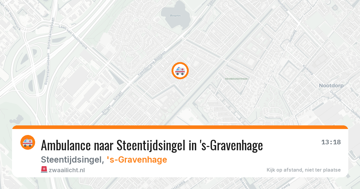 Ambulance naar Steentijdsingel in 's-Gravenhage — 13 mrt 2026