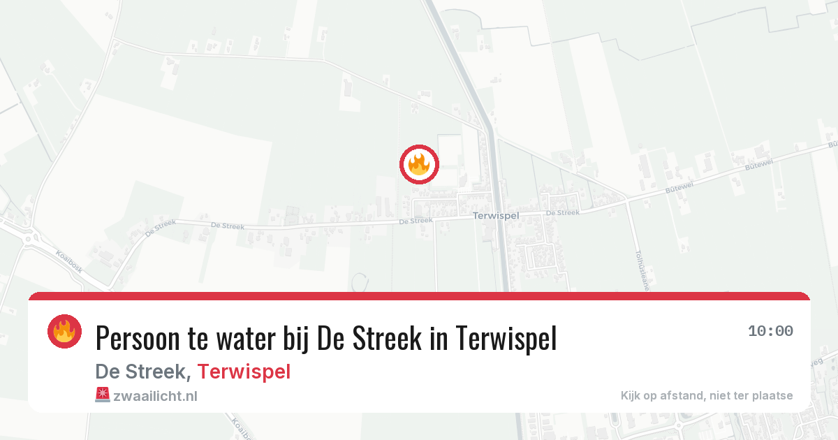 Persoon te water bij De Streek in Terwispel — 16 feb 2026