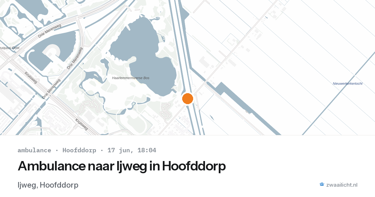 Ambulance naar Ijweg in Hoofddorp — 17 jun 2026