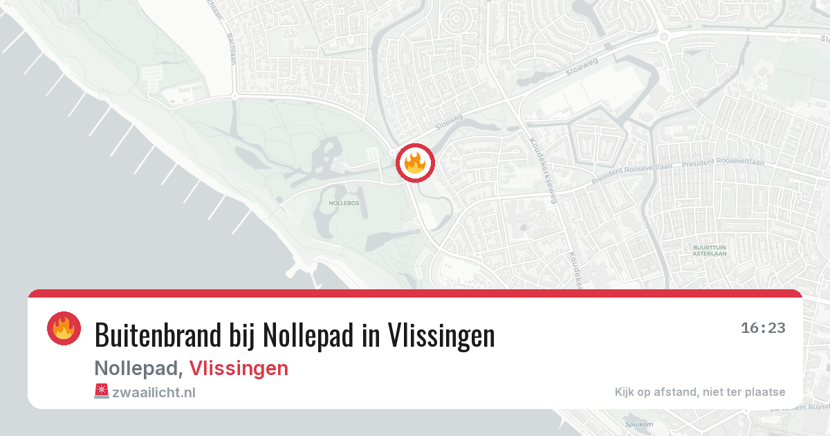 Buitenbrand bij Nollepad in Vlissingen — 19 jul 2026