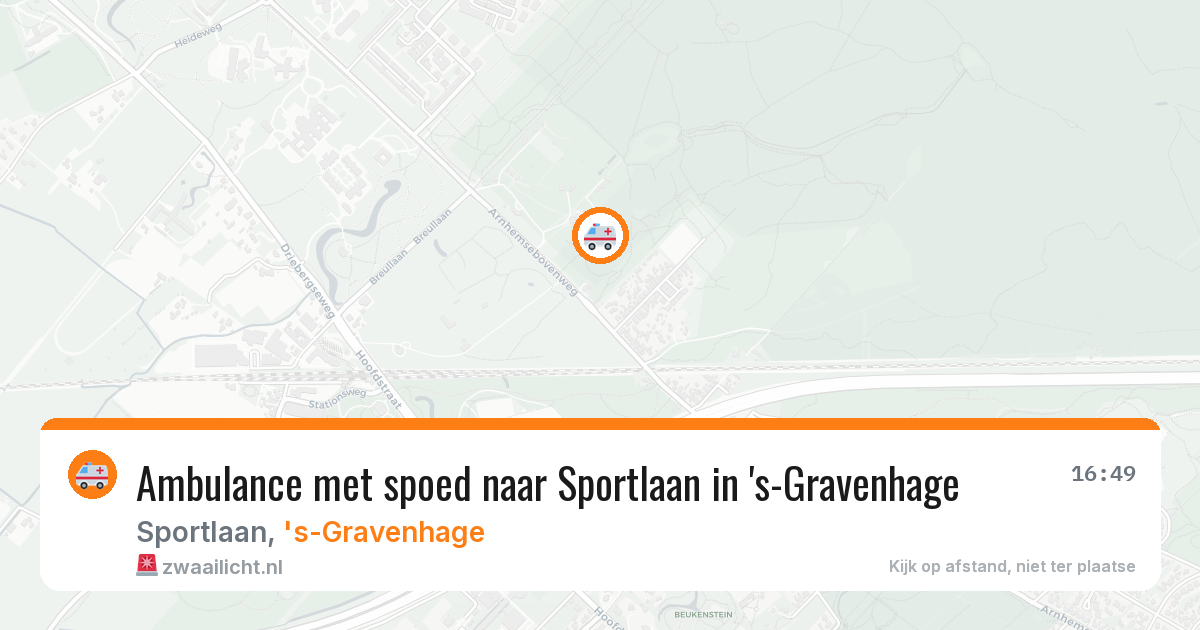 Ambulance met spoed naar Sportlaan in 's-Gravenhage — 27 mrt 2026
