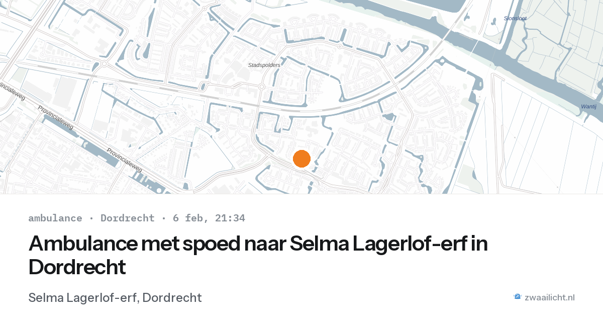 Ambulance met spoed naar Selma Lagerlof-erf in Dordrecht — 6 feb 2026