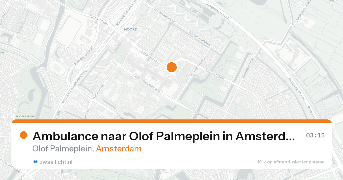 Ambulance naar Olof Palmeplein in Amsterdam — 22 aug 2026