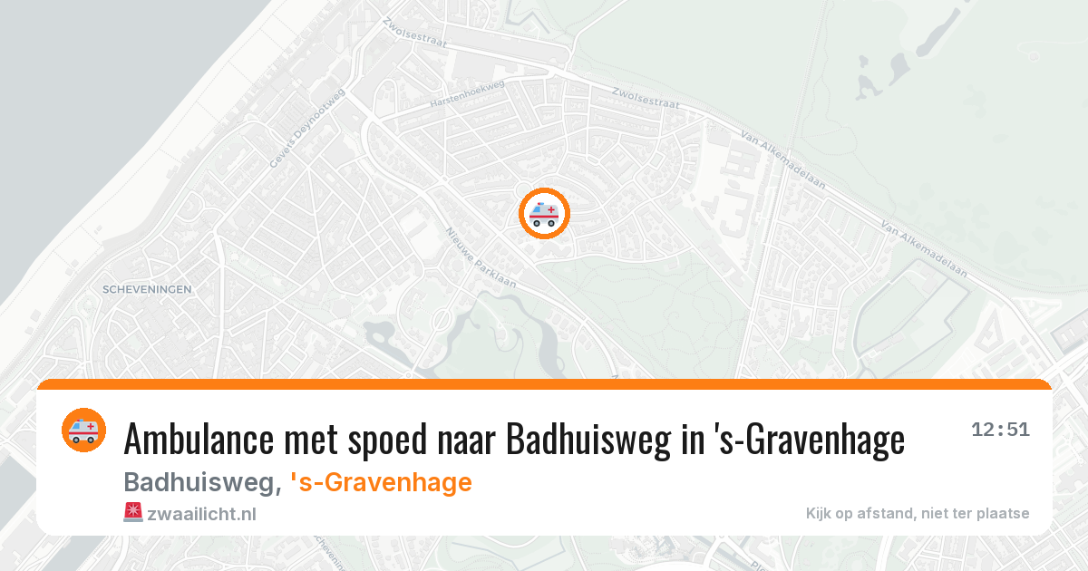 Ambulance met spoed naar Badhuisweg in 's-Gravenhage — 3 mrt 2026