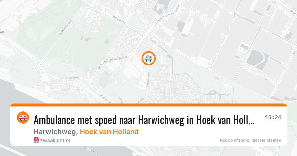 Ambulance met spoed naar Harwichweg in Hoek van Holland — 26 jun 2026