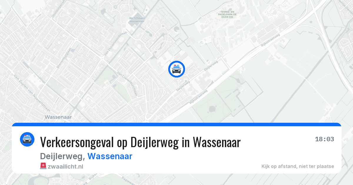 Verkeersongeval op Deijlerweg in Wassenaar — 18 jun 2026