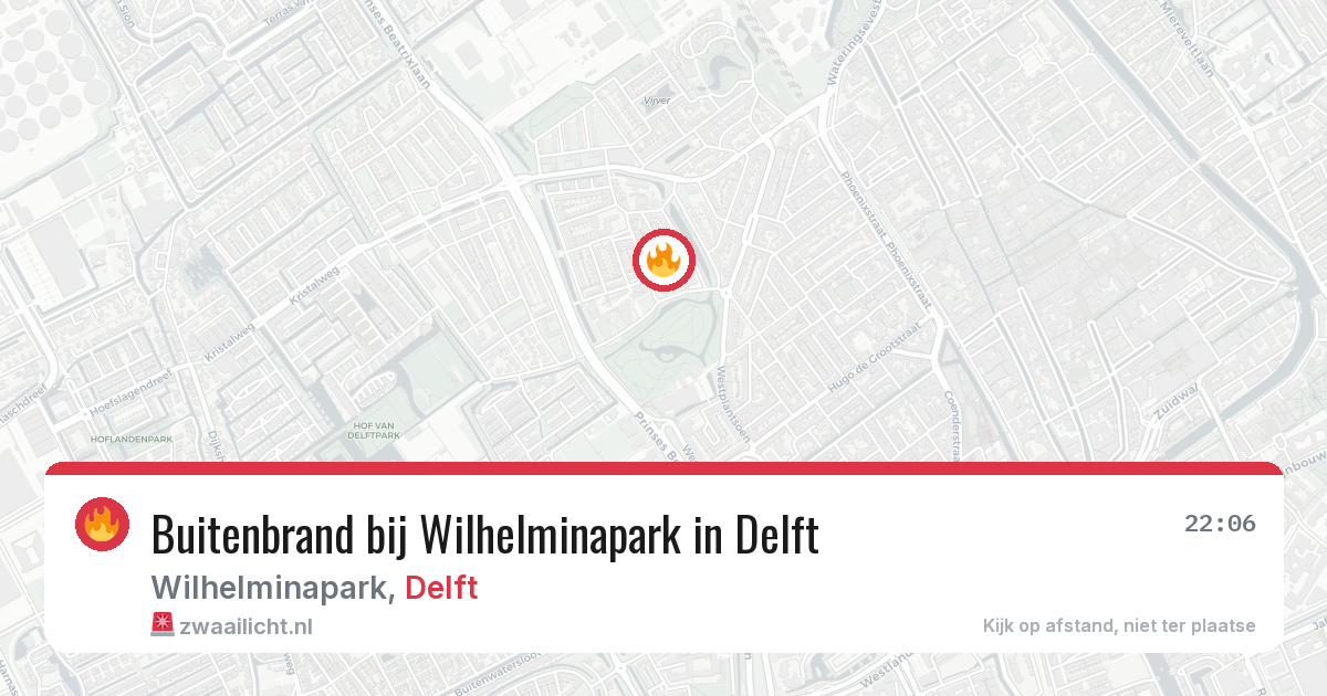 Buitenbrand bij Wilhelminapark in Delft — 5 mei 2026
