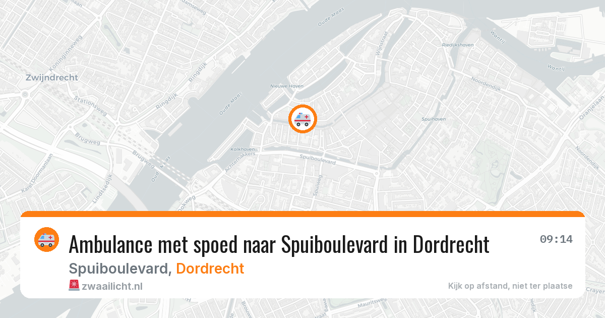 Ambulance met spoed naar Spuiboulevard in Dordrecht — 22 apr 2026
