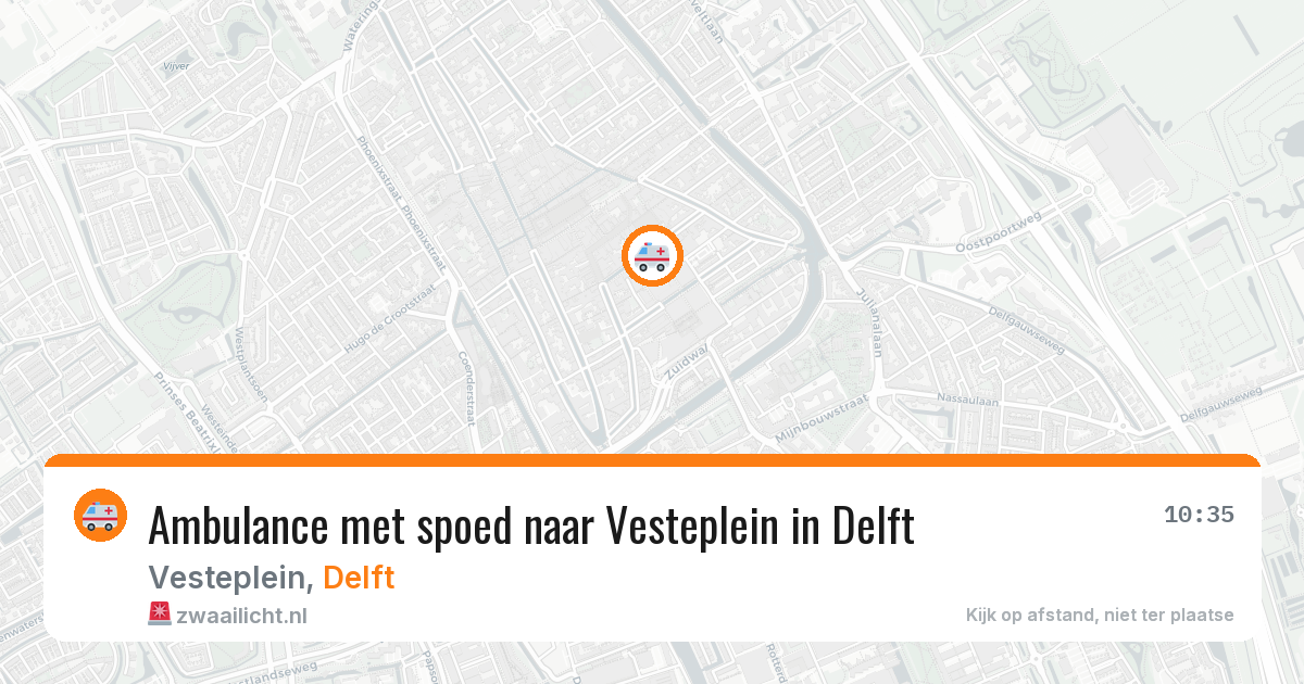 Ambulance met spoed naar Vesteplein in Delft — 17 apr 2026